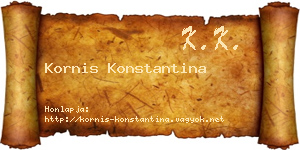 Kornis Konstantina névjegykártya
